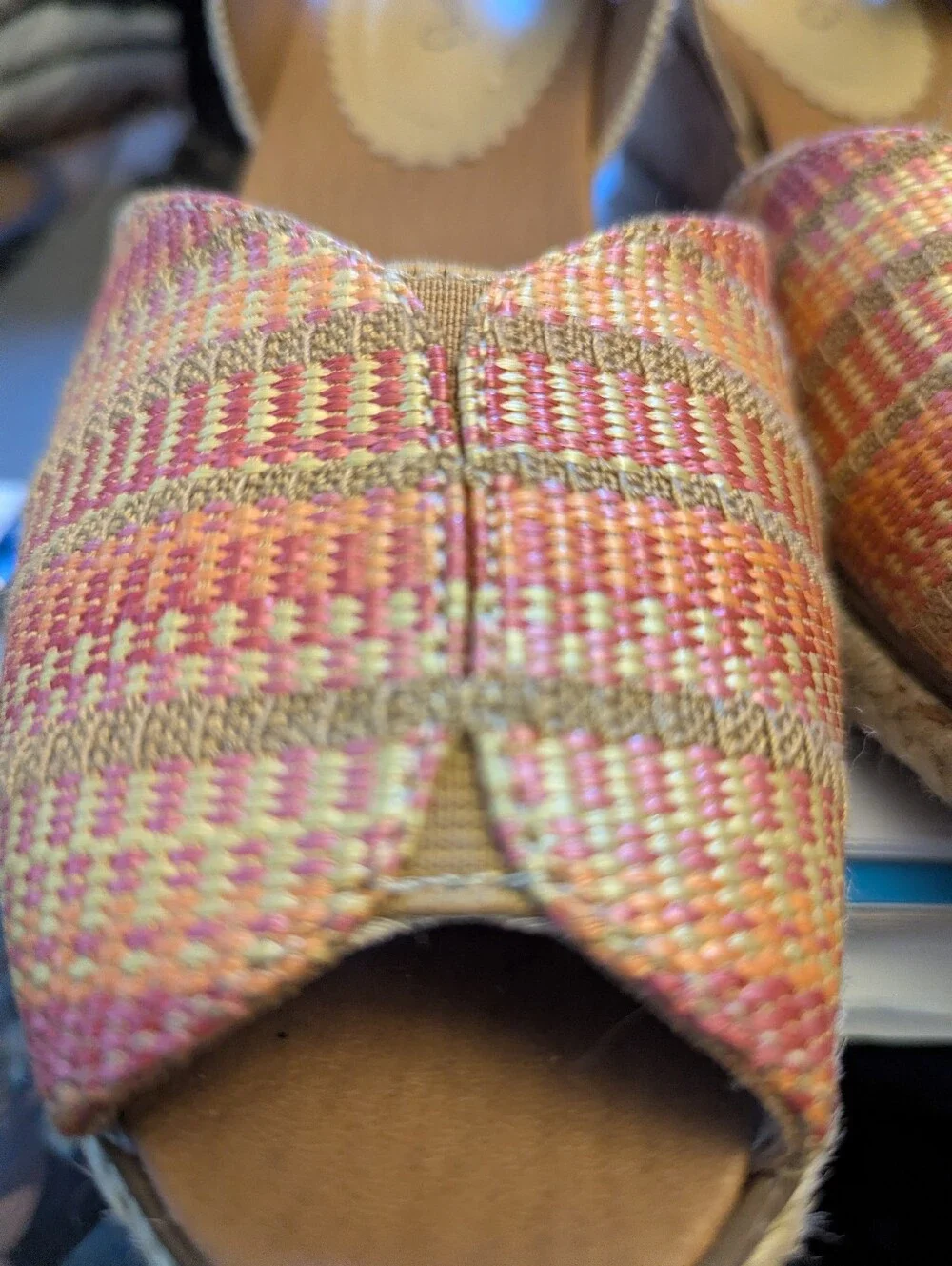 Exc Women's Baretraps Odetta Cork Multi Textured Wedge Sandals Sz 8.5m